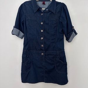 max rave stretchy denim jumper mini dress